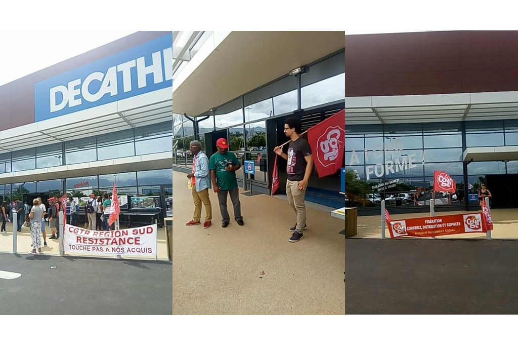 Mobilisation de la CGTR à Décathlon SaintPierre