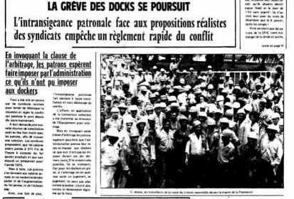 1974 : soutien à la lutte des dockers